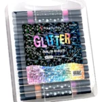 Set x24 de Marcadores Glitter Doble Punta 48 Colores en Valija