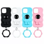 Funda Silicona Astronauta con Pulsera para Samsung Galaxy A15 - Rosa